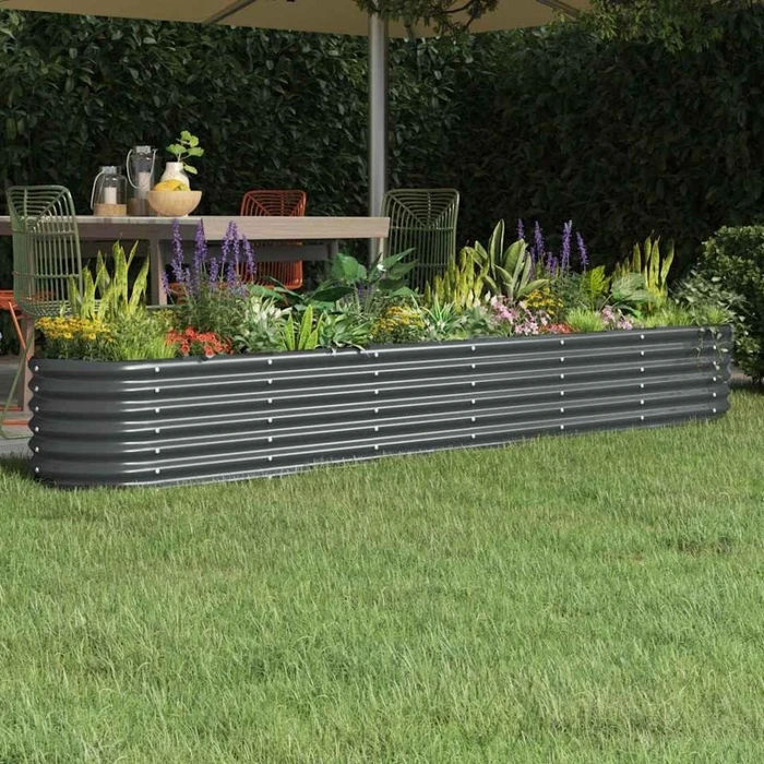vidaXL Stahl Hochbeet oval 260x40cm anthrazit