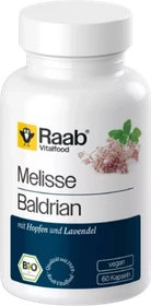 Raab Vitalfood Bio Melisse Baldrian Kapseln, 60 Stück