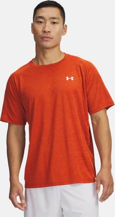 Under Armour Tech Textured Funktionsshirt kurzarm orange base/white (Herren)