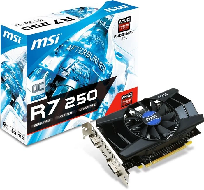 MSI Radeon R7 250, R7 250 2GD3 OC, 2GB DDR3, VGA, DVI, HDMI