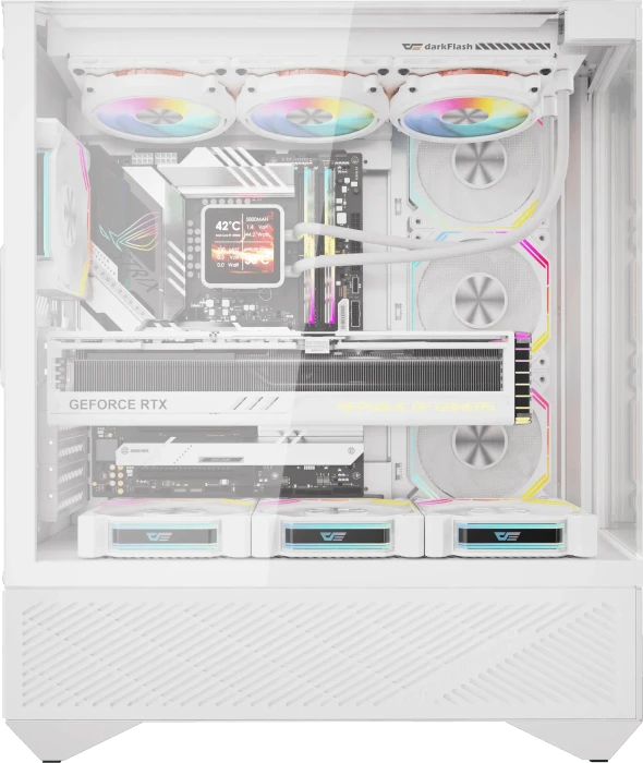 DarkFlash DY460 White, Glasfenster