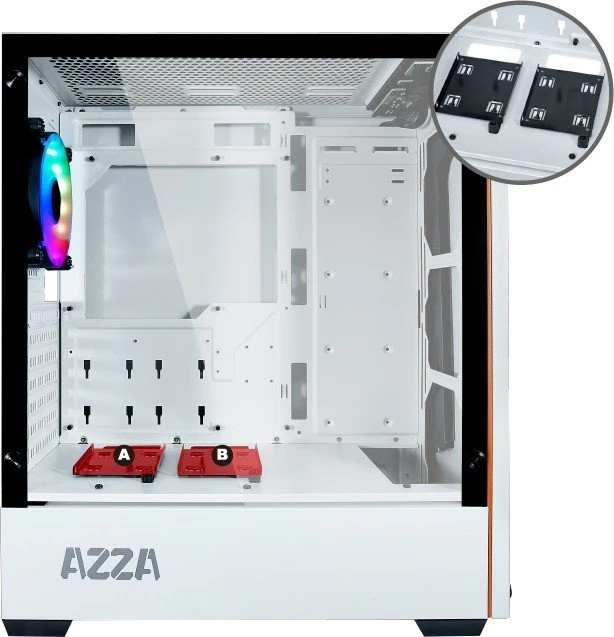 AZZA Apollo 430 DF2, weiß, Glasfenster