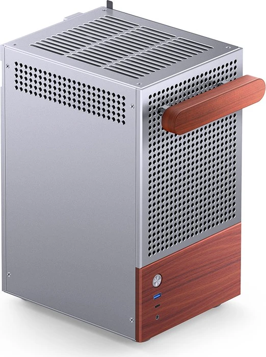 Jonsbo T6 Silver, silber/braun, Glasfenster, Mini-ITX