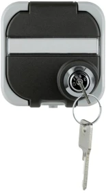 REV Ritter AquaTop Steckdose AP mit Schloss IP44, grau