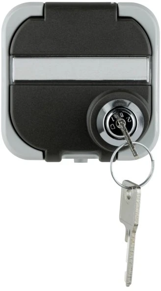 REV Ritter AquaTop Steckdose AP mit Schloss IP44, grau