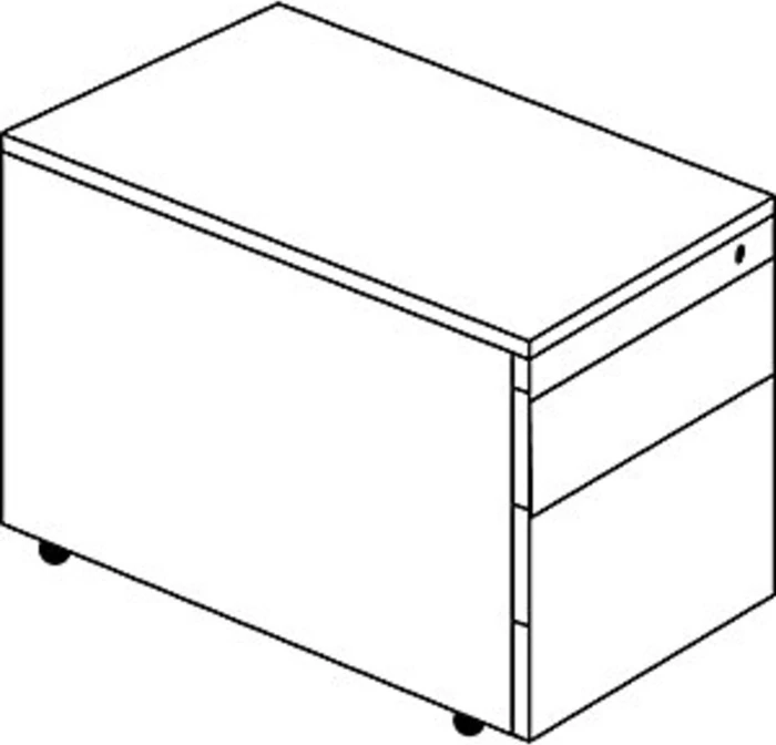 mauser Rollcontainer line, 1x Utensilienauszug, 1x Materialschublade, 1x Hängeregistratur, weißaluminium/gelbgrün