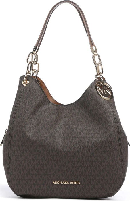 Michael Kors Lillie Large mit Logo Schultertasche brown/acorn