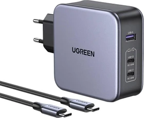 Ugreen Nexode 140W GaN USB-C Wall Charger 3-Ports schwarz/grau