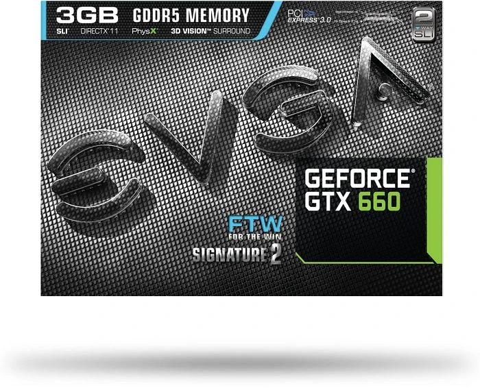 EVGA GeForce GTX 660 FTW Signature 2, 2GB GDDR5, 2x DVI, HDMI, DP
