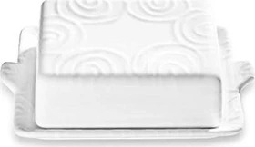 Gmundner Keramik Weißgeflammt Butterdose 250g