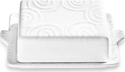 Gmundner Keramik Weißgeflammt Butterdose 250g