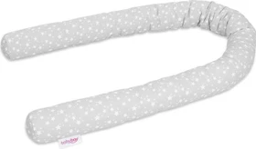 Babybay Piqué Nestchenschlange 180cm sterne perlgrau/weiß