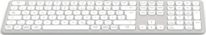 Hama WK-550 Multi-Device-Tastatur, grau/weiß, USB/Bluetooth, DE