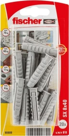 fischer SX 8x40 K NV Spreizdübel, 8x40mm, 20 Stück