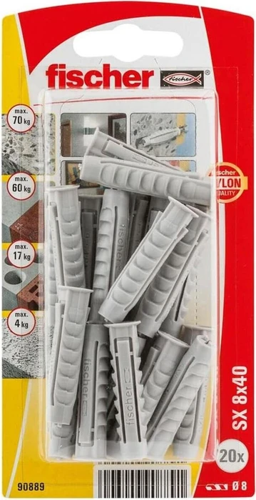 fischer SX 8x40 K NV Spreizdübel, 8x40mm, 20 Stück