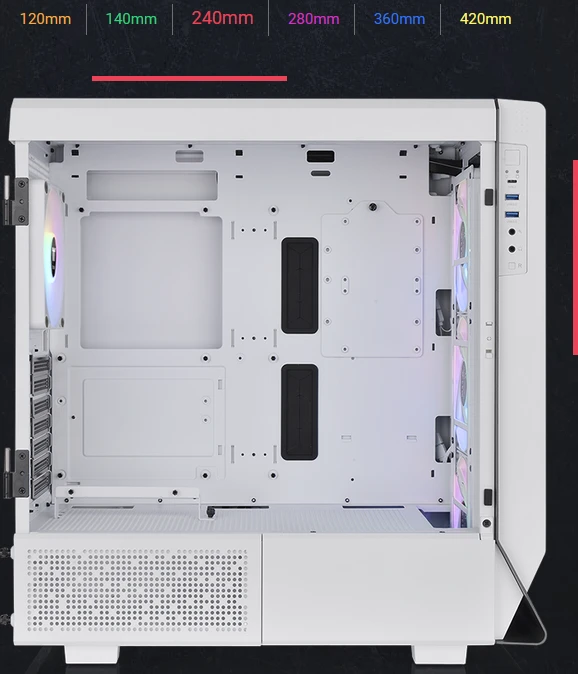 Thermaltake Ceres 500 TG ARGB Snow Edition, weiß, Glasfenster