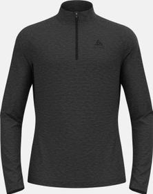Odlo Essentials Ceramiwarm Midlayer Half Zip Laufshirt langarm black melange (Herren)