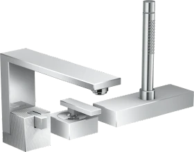 Hansgrohe AXOR Edge 3-Loch Einhebel-Wannenrandmischer - Diamantschliff chrom