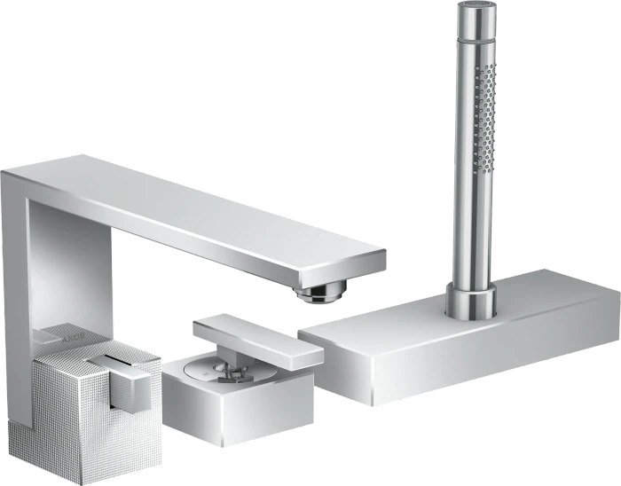 Hansgrohe AXOR Edge 3-Loch Einhebel-Wannenrandmischer - Diamantschliff chrom