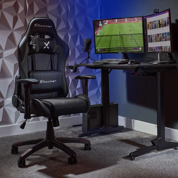 X Rocker Agility Compact Esports Gamingstuhl für für Kinder/Jugendliche, Carbon Schwarz