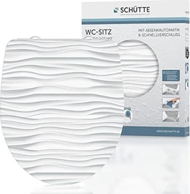 Schütte Duroplast High Gloss WC-Sitz mit Absenkautomatik und Schnellverschluss white wave
