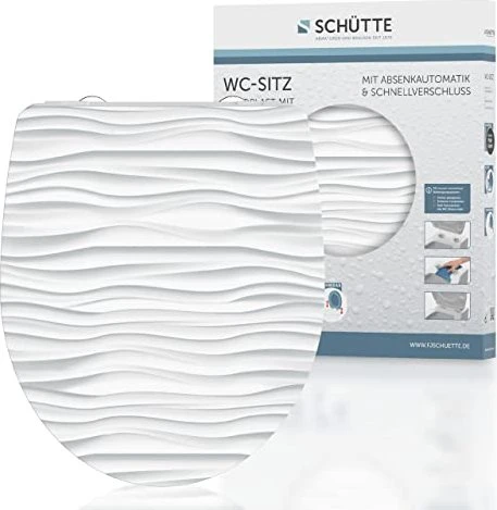 Schütte Duroplast High Gloss WC-Sitz mit Absenkautomatik und Schnellverschluss white wave