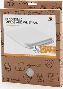 Powerton ERGO Pastel Edition Mauspad mit Handauflage, 250x210mm, grau