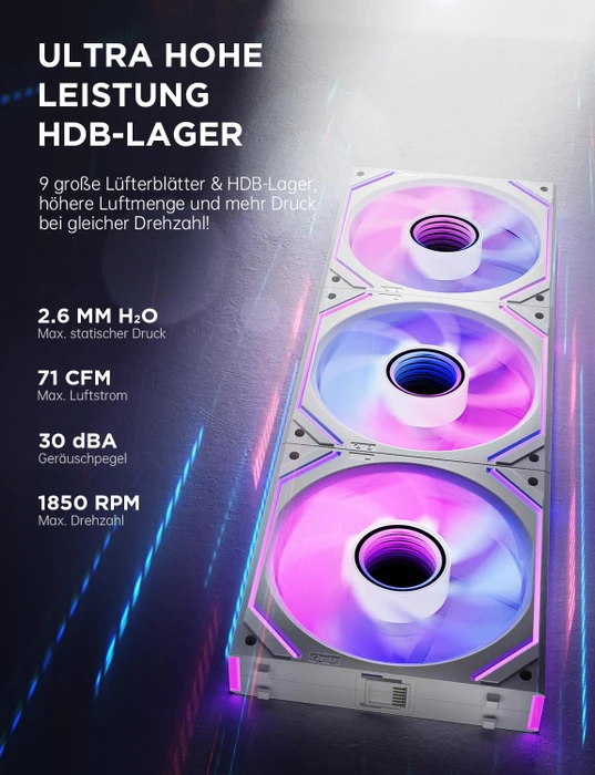 AsiaHorse DAWN Pro, reverse, weiß, 120mm, 3er-Pack
