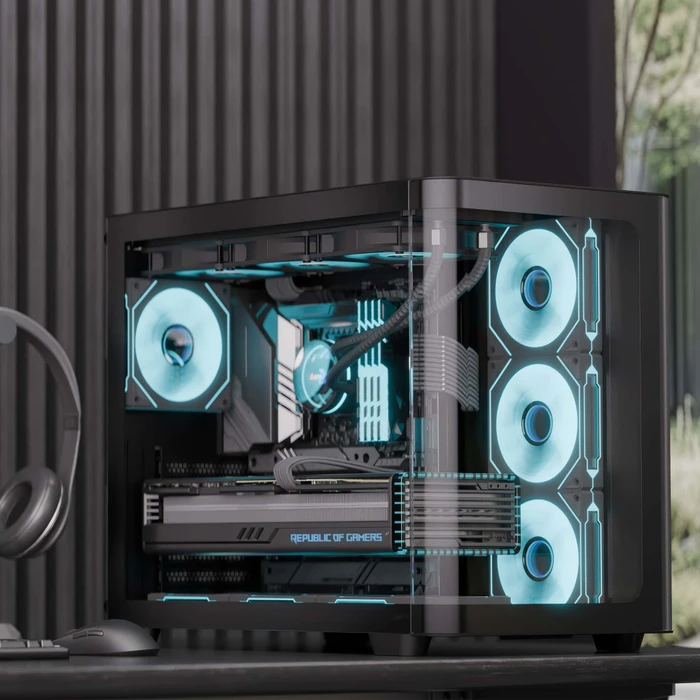 AeroCool P500C Black, Glasfenster