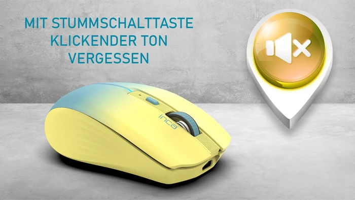 Inca IWM-511RS Wireless Mouse gelb/blau, USB/Bluetooth