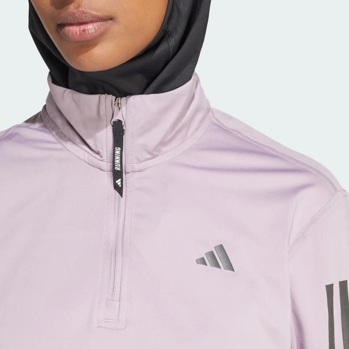adidas Own The Run Half-Zip Laufshirt langarm preloved fig (Damen)