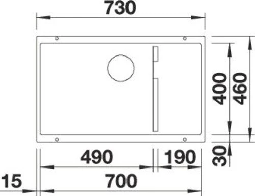 Blanco Subline 700-U Level InFino Unterbau Becken links weiß inkl. Zubehör weiß