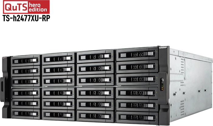 QNAP QuTS hero TS-h2477XU-RP-3700X-32G 2TB, 32GB RAM, 2x SFP+ 10Gb/s, 2x RJ-45 1000Base-T, 4HE
