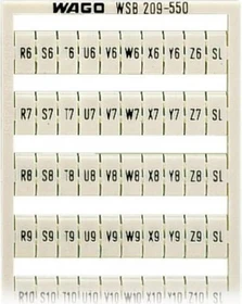 Wago WSB-Beschriftungskarte als Karte bedruckt R6, S6, T6, ..., Y6, Z6, SL bis R10,S10, T10, ..., Y10, Z10, SL (je 2x) nicht dehnbar Aufdruck waagerecht aufrastbar weiß