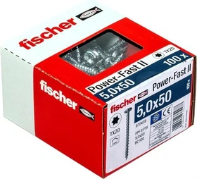 fischer PowerFast FPF II PTF BC T20 5x50 Spanplattenschraube, 5x50mm, 100 Stück