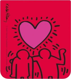 Samsung Slash B Slash KEITH HARRING LOVE Contents CARD für das Flip Suit Case rot