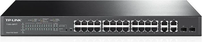 TP-Link T1500 JetStream Rackmount Smart Switch, 26x RJ-45, 2x RJ-45/SFP, 180W PoE+ (T1500-28PCT (TL-SL2428P))