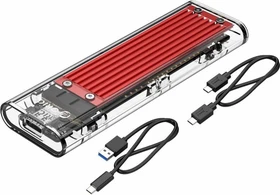 Orico TCM2-C3, rot/transparent, USB-C 3.1