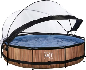 Exit Toys Wood Frame Pool mit Filterpumpe und Abdeckung rund 360x76cm