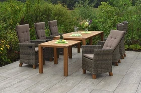 Merxx Toskana Gartenmöbel-Set braun/natur, 8-tlg.
