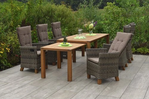 Merxx Toskana Gartenmöbel-Set braun/natur, 8-tlg.