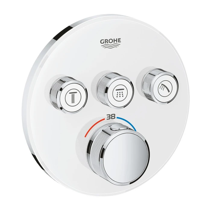 Grohe Grohtherm SmartControl Thermostat mit 3 Ventilen moon white