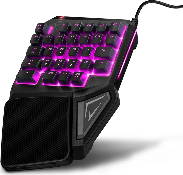 Trust Gaming GXT 888 Assa Single Handed Keyboard, schwarz, USB
