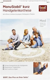 Bort Medical ManuStabil kurz Handgelenkbandage rechts Größe M beige, 1 Stück