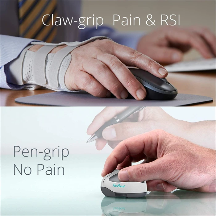 Swiftpoint PenPoint Ergonomic Mouse with Health Software weiß/grau, USB/Bluetooth