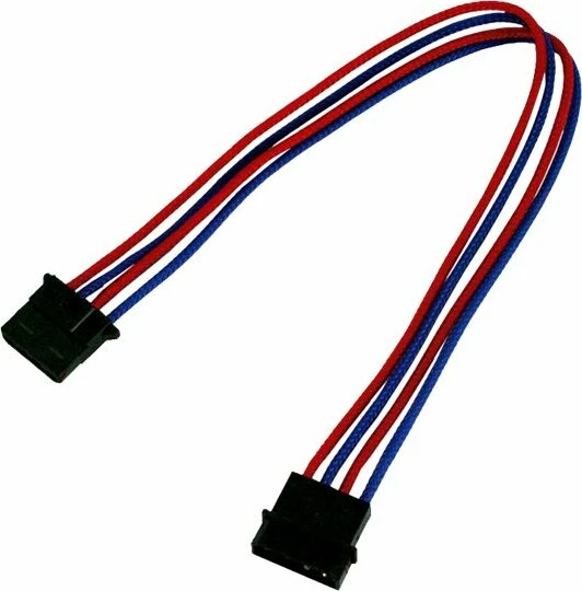 Nanoxia 4-Pin-Molex Verlängerung 30cm, sleeved blau/rot