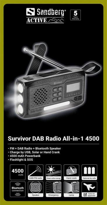Sandberg Survivor DAB Radio All-in-1 4500
