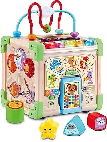 VTech Baby Interaktiver Holz-Spielwürfel