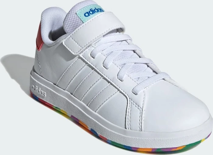 adidas Grand Court Court Elastic Lace and Top Strap cloud white/bright red (Junior)