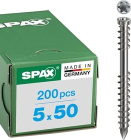 Spax Edelstahl rostfrei A2 T-STAR plus T25 Terrassenschraube, 5x50mm, 200 Stück